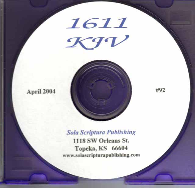 A Photographic Reproduction of the 1611 KJV (CD-ROM)
